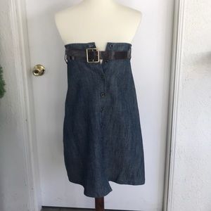 Strapless denim dress